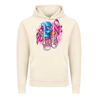 Vintage Artic cancer ribbon pink converse and flowers Vintage Hoodie - AdoDesignShop