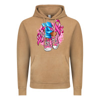 Vintage Camel cancer ribbon pink converse and flowers Vintage Hoodie - AdoDesignShop
