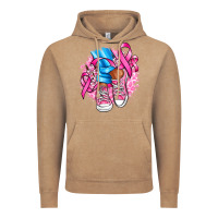 Vintage Coffee cancer ribbon pink converse and flowers Vintage Hoodie - AdoDesignShop