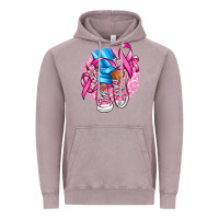 Vintage Zinc cancer ribbon pink converse and flowers Vintage Hoodie - AdoDesignShop
