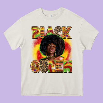 Black Queen Heavy Core Tee Designed By Zillion Design Studio