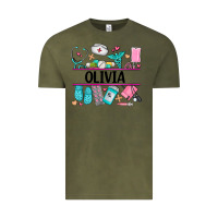 Vintage Olive nurse elements with costom name Vintage Tee - AdoDesignShop