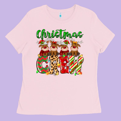 Ladies Tee christmas crew  deer