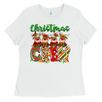 White christmas crew  deer Ladies Tee - MaliasSmallBusiness