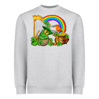 Heather Grey st patricks day  rainbow shamrocks Heavyweight Sweatshirt - AdoDesignShop