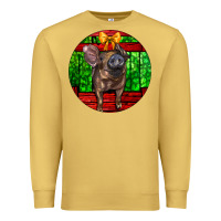 Antique Gold christmas pig Premium Sweatshirt - LillyAllenDesigns