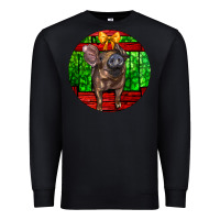 Black christmas pig Premium Sweatshirt - LillyAllenDesigns