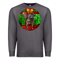 Charcoal Heather christmas pig Premium Sweatshirt - LillyAllenDesigns