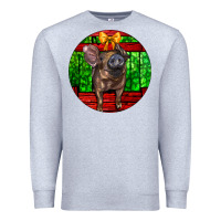 Heather Grey christmas pig Premium Sweatshirt - LillyAllenDesigns