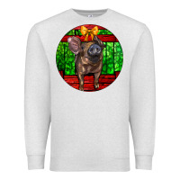 Oatmeal Heather christmas pig Premium Sweatshirt - LillyAllenDesigns