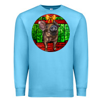 Ocean Blue christmas pig Premium Sweatshirt - LillyAllenDesigns