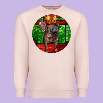 Christmas Pig Premium Sweatshirt Designed By Lillyallendesigns