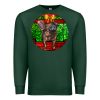 Sports Green christmas pig Premium Sweatshirt - LillyAllenDesigns
