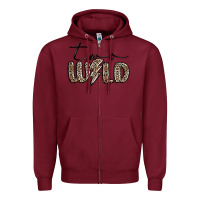 Burgundy two wild Zipper Hoodie - MaliasSmallBusiness