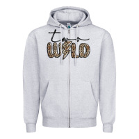 Heather Grey two wild Zipper Hoodie - MaliasSmallBusiness
