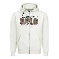 Oatmeal Heather two wild Zipper Hoodie - MaliasSmallBusiness