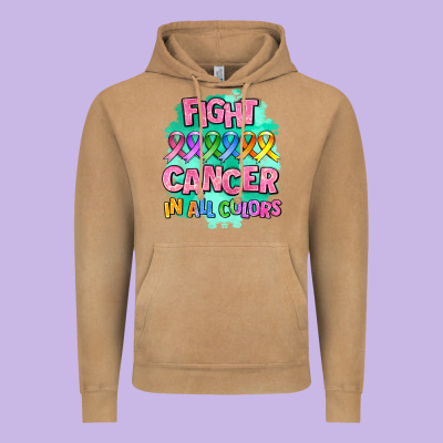 Fight Cancer In All Colors Vintage Hoodie Designed By Adodesignshop