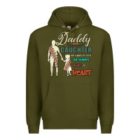 Army Green Daddy And Daughter Not Always Eye To Eye But Always Heart To Heart Premium Hoodie - Bettercallsaul