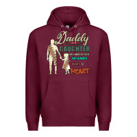 Burgundy Daddy And Daughter Not Always Eye To Eye But Always Heart To Heart Premium Hoodie - Bettercallsaul