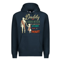 Navy Daddy And Daughter Not Always Eye To Eye But Always Heart To Heart Premium Hoodie - Bettercallsaul