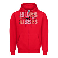 Red hugs and kisses Zipper Hoodie - MaliasSmallBusiness