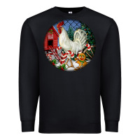 Black leghorn rooster christmas ornament Premium Sweatshirt - LillyAllenDesigns