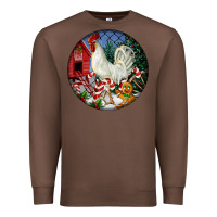 Chestnut leghorn rooster christmas ornament Premium Sweatshirt - LillyAllenDesigns