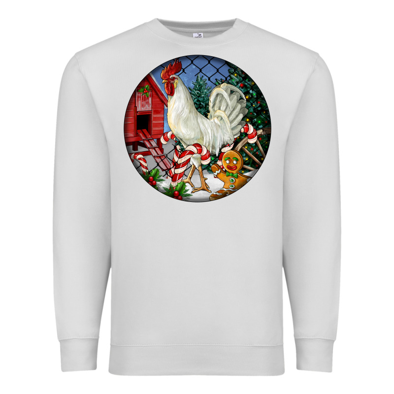 Leghorn Rooster Christmas Ornament Premium Sweatshirt by LillyAllenDesigns | Teevron