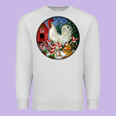 Leghorn Rooster Christmas Ornament Premium Sweatshirt Designed By Lillyallendesigns