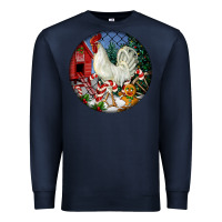 Navy leghorn rooster christmas ornament Premium Sweatshirt - LillyAllenDesigns