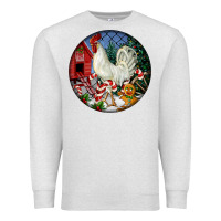 Oatmeal Heather leghorn rooster christmas ornament Premium Sweatshirt - LillyAllenDesigns