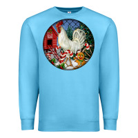 Ocean Blue leghorn rooster christmas ornament Premium Sweatshirt - LillyAllenDesigns