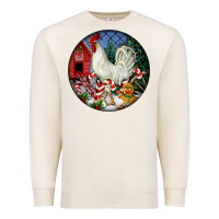 Sandshell leghorn rooster christmas ornament Premium Sweatshirt - LillyAllenDesigns
