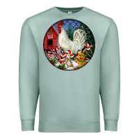 Seafoam leghorn rooster christmas ornament Premium Sweatshirt - LillyAllenDesigns