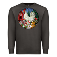 Smoke leghorn rooster christmas ornament Premium Sweatshirt - LillyAllenDesigns