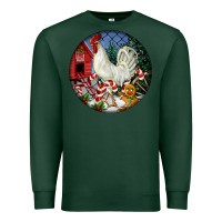 Sports Green leghorn rooster christmas ornament Premium Sweatshirt - LillyAllenDesigns