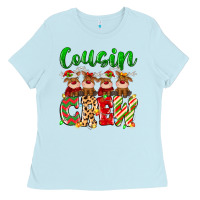 Baby Blue cousin crew christmas deer Ladies Tee - MaliasSmallBusiness
