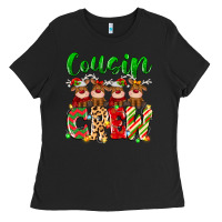 Black cousin crew christmas deer Ladies Tee - MaliasSmallBusiness