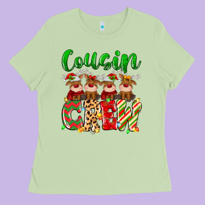 Ladies Tee cousin crew christmas deer