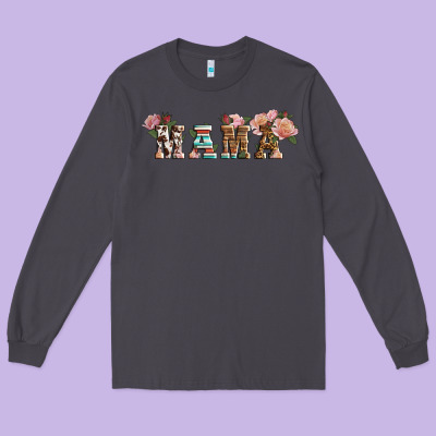 Western Floral Mama Long Sleeve Tee Designed By Lillyallendesigns