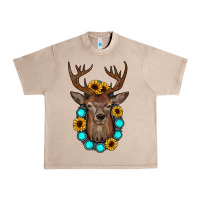 French Oak deer gemstone sunflower Urban Heavy Tee - JahusDesignShop