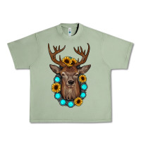 Oil Green deer gemstone sunflower Urban Heavy Tee - JahusDesignShop
