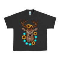 Pigment Black deer gemstone sunflower Urban Heavy Tee - JahusDesignShop