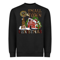 Black small town christmas with barn and cactus Heavyweight Sweatshirt - AdoDesignShop