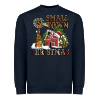 Navy small town christmas with barn and cactus Heavyweight Sweatshirt - AdoDesignShop