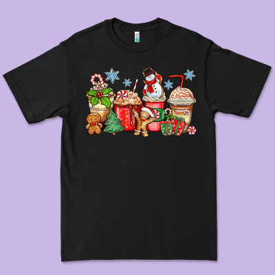 Christmas Coffee Cups Premium Tee Designed By Zillion Design Studio