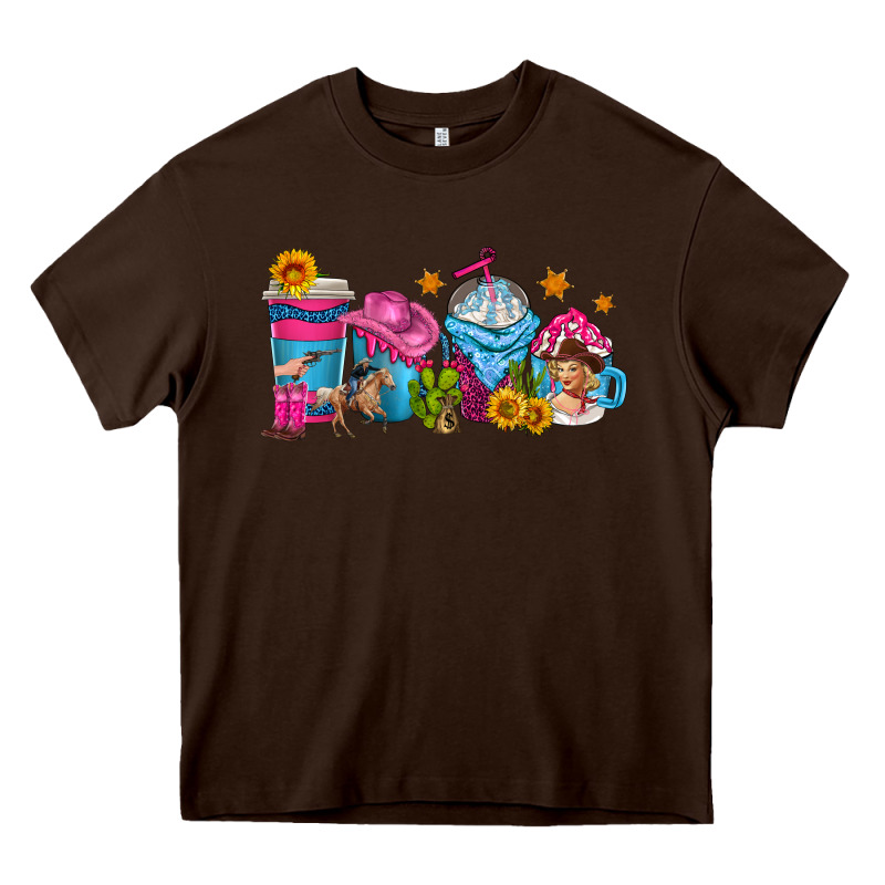 Cowgirl Coffee Cups Heavy Core Tee by texasbilliewilder | Teevron