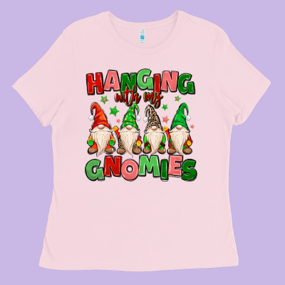 Ladies Tee hanging with my gnomies