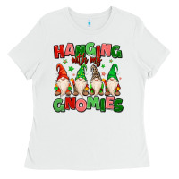 White hanging with my gnomies Ladies Tee - MaliasSmallBusiness