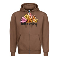 Chestnut hello spring Zipper Hoodie - MaliasSmallBusiness